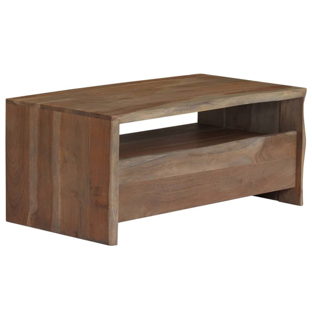 Petromila vidaXL Konferenčný stolík sivý 90x50x40 cm akáciové drevo s prirodzene tvarovanými hranami